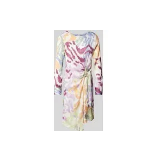 Knielanges Kleid mit Knotendetail, Offwhite, M