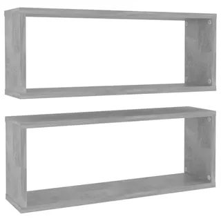 vidaXL Würfelregale 2 Stk. 60 x 15 x 23 cm Betongrau