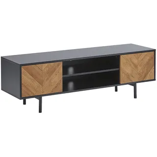 Beliani Salina TV-Lowboard 140 x 45 x 40 cm Schwarz/Braun Holzwerkstoff