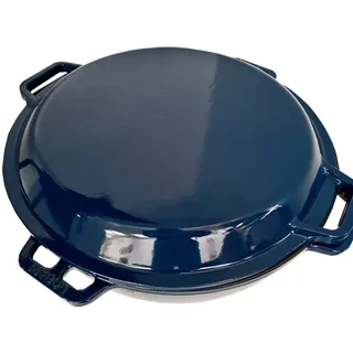 robari Kasan ROBARI Wok ASIA 12 Liter mit Grilldeckel aus Gusseisen emailliert