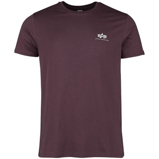 Alpha Industries T-Shirt - Basic T Small Logo - S bis XXL - für Männer - Größe S - maroon - S