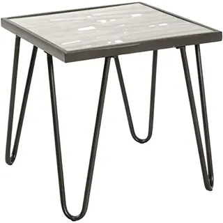 Haku-Möbel Beistelltisch Anthrazit Natur Massivholz 50 x 50 x 50 cm