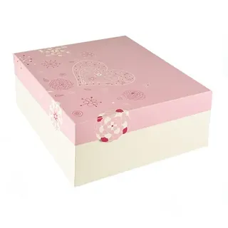 Papstar Tortenkartons eckig 30 cm x 30 cm x 13 cm 15 St. Weiss/Rosa
