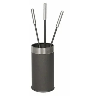 Kaminbesteck Kamingarnitur Modell 417 geschlossener Behälter 4-teilig ø 16cm