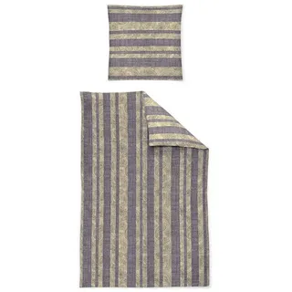 Irisette Bettwäsche Irisette Flanell Bettwäsche Alpaka 8468-11 Streifen Paisley 135x200, Edel Feinbiber, 2 teilig beige|braun|grau