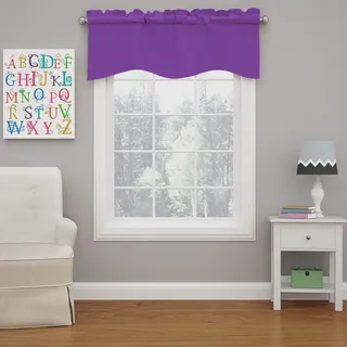 Eclipse Kendall Moderner Querbehang mit Faltenvolant für Küche oder Bad, Polyester, violett, 42" x 18"