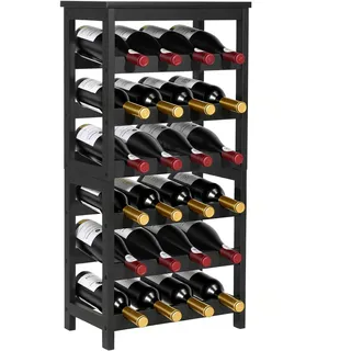 Vevor Weinregal 6-stöckig 36 kg 36 x 24 x 90 cm Schwarz