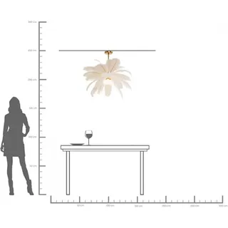 KARE Hängeleuchte Feather Palm, weiß, Federn, Ø 87 cm, G9