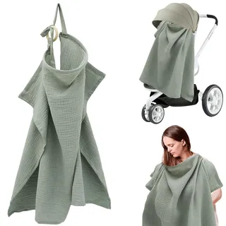 Stillbezug für Babys,100 * 65cm,Atmungsaktiv für die Privatsphäre Weicher und Bequemer Stillbezug aus Baumwolle,Stilltuch für Unterwegs Leicht Tragbar Mehrzweck Stillschürze für Mütter