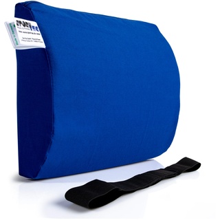 Lendenkissen mit Bezug und Gurt Sitzkissen Rückenkissen für Büro und Auto, Blau