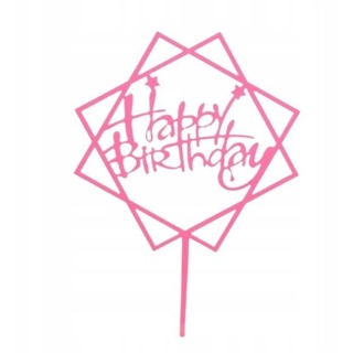 Festivalartikel Tortenstecker Happy Birthday Rosa Topper Geburstag rosa
