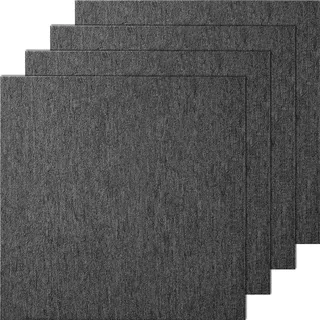 Vevor Teppichfliesen, 500 x 500 x 5 mm, Teppichboden mit angebrachter Polsterung, weich gepolsterte Teppichfliesen, einfache DIY-Installation für Schlafzimmer und Wohnzimmer (20 Stk., Dunkelgrau)