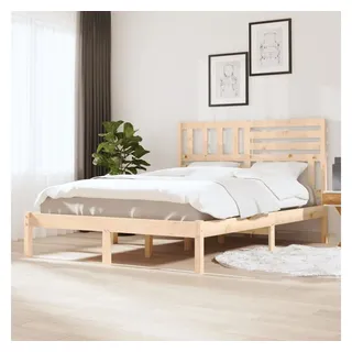 vidaXL Massivholzbett 120 x 200 cm Beige