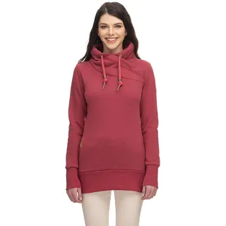 Ragwear NESKA Damen Frauen Kapuzenpulli,Kapuzenpullover,Hoodie,Stehkragen,warm,Seitentaschen,Rot,S - S