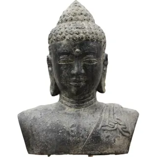 Wunderschöne Buddha Büste aus Steinguss perfekt für ihren Garten den Vorgarten oder den Teich ist Frostfest Witterungsbeständig und Neu 70cm H,...