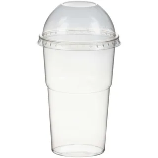 VEPATIM 150 Smoothiebecher Dessertbecher + Domdeckel ohne Öffnung 250 ml Ø78mm PET glasklar