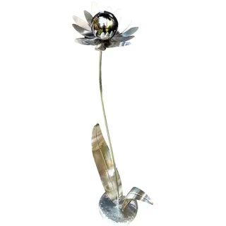 Jürgen Bocker - Gartenambiente Gartenstecker Blume Palermo Edelstahl Kugel schwarz poliert 120 cm Dekoration Garten