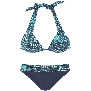 bruno banani Triangel-Bikini Damen marine-bedruckt Gr.34 Cup B