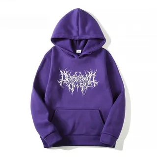 YONY New Gothic Oversized Hoodie Langarm Harajuku Pullover Männer und Frauen Ästhetische Hip Hop Retro Freunde Winter Männer-lila,XXXL