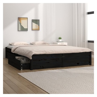 vidaXL Bett Bett mit Schubladen Schwarz 160x200 cm schwarz 200 cm x 160 cm