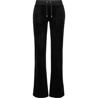 Juicy Couture Sweathose LAYLA LOW RISE POCKETED FLARE PANT Damen Trainingshose Damen, Sweathose, Velour, Jogginghose mit Glitzer, Sale schwarz M
