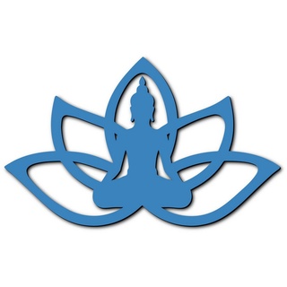 Namofactur Wandtattoo Buddha im Lotus XXL Wandtattoo blau