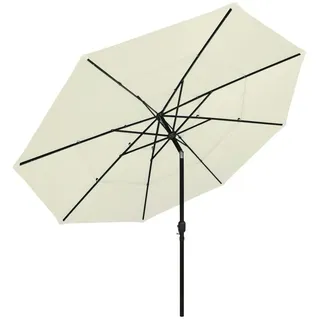 vidaXL Sonnenschirm mit Aluminium-Mast Ø 350 cm sand