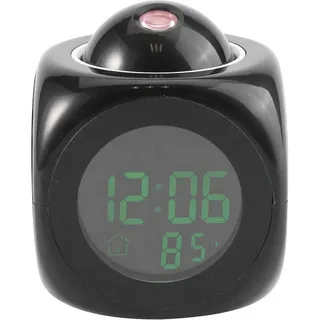 Nikou LED Projektionsuhr - projektionsuhr Digitaler Multifunktions-LCD-Wandprojektions-LED-Wecker zur Anzeige der Sprachtemperatur
