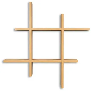 levandeo Hashtag Regal Bücherregal 75 x 75 x 0 cm Kernbuche