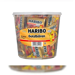 HARIBO Goldbären Minibeutel Fruchtgummi 1,0 kg, 100 St.