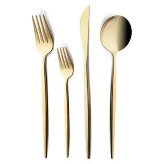 Karaca Besteck-Set Karaca Bella V2 24-teiliges Besteckset für 6 Personen – Matte Gold goldfarben