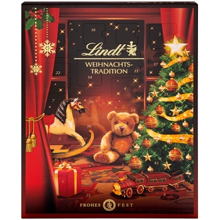 Lindt Schokolade Weihnachts Tradition Adventskalender 2023 | 253 g | 24 verschiedene Pralinen- und Überraschungen | für die Weihnachtszeit |Geschenk