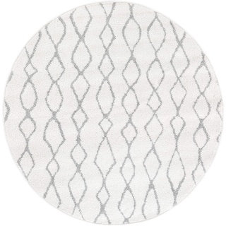 andiamo Webteppich Bolonia Muster modern Öko-Tex 100 Teppich, Polypropylen, Ornament grau, rund 133 cm