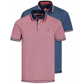 JACK & JONES Paulos 2 Units Kurzarm-poloshirt Rio Red / Pack 1 Rio Red / 1 Denim Blue XL