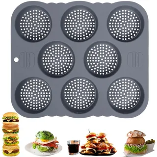 Silberstern Brotbackform Brötchen-Burger-Backform aus lebensmittelechtem Silikon mit 8 Mulden, (1-tlg), Leicht zu entformendes Baguette-Werkzeug für die Küche