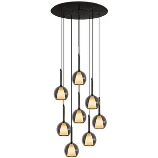 s.luce Belluna 8-flg. Ø 80 cm rund Rauchglas