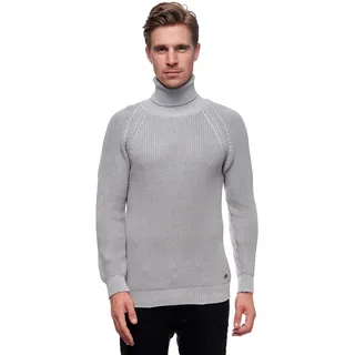 Rollkragenpullover RUSTY NEAL, Herren, Gr. S, grau, 50% Baumwolle, 50% Polyacryl, unifarben, casual, normal, hoch geschlossener Ausschnitt, Langarm, Pullover, mit kuscheligem Rollkragen