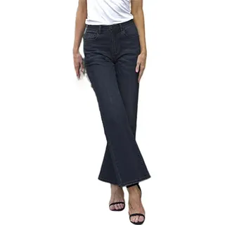 AFAZ New Trading UG Loose-fit-Jeans Hochelastische, lockere schwarze Sommerjeans für Damen mit weitem Bein