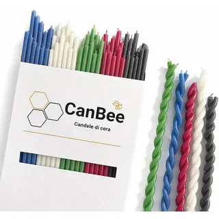 50 Dünne Bienenwachskerzen Natur – Multicolor Set – 18 cm x Ø 7 mm – Brenndauer ca. 60 Minuten – Rauchfrei – Für Meditation, Yoga, Rituale & Dekoration – CanBee