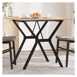 furnicato Couchtisch Esstisch aus massivem Kiefernholz mit pulverbeschichtetem Stahlgestell (1-St), Rustikale Küchentisch-Variante mit stabilem Gestell in Y-Form braun Y-Gestell