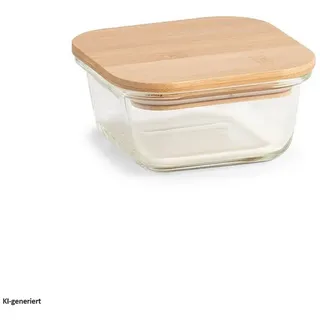 Zeller Vorratsbehälter mit Bambusdeckel transparent 11,2 x 11,2 x 5 cm 320 ml