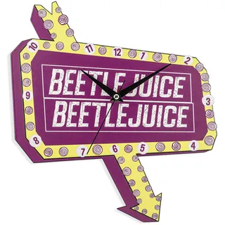 Disney Beetlejuice BJC3000 Wanduhr in Schildform, Rot und Gelb