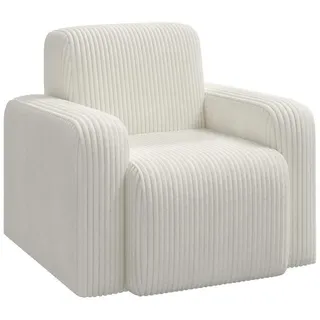 vidaXL Sessel Creme Cord 72 x 71 x 70 cm Creme mit Rollen