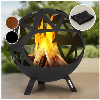 blumfeldt Feuerschale Colima, (Set), Feuerkorb Feuerstelle Outdoor Feuerschale Garten schwarz
