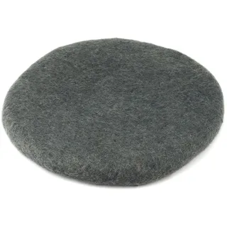 feelz Filzkissen Sitzkissen rund Filz Verschiedene grau- und naturtöne 100% Wolle 35 cm Höhe 2-3 cm Handarbeit (Anthrazit)