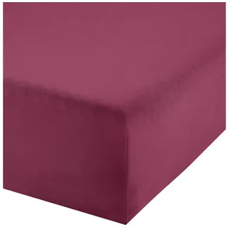 Erwin Müller Spannbettlaken Boxspringbett-Spannbettlaken "Freising", Jersey, Gummizug: Rundumgummi, (1 Stück), Multi-Stretch Single-Jersey Uni rot 180-200 cm x 200-220 cm
