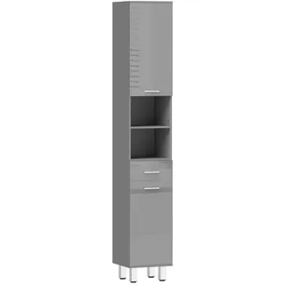 kleankin Badezimmerschrank schmal 30 x 180 x 30 cm Grau