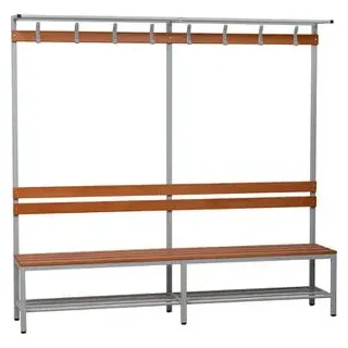 Gürkan Garderobenbank 200 x 189 x 40 cm grau / grau