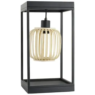 HOME DELUXE Tischleuchte Leuchte ZITA - 22 x 22 x 42 cm, E27, eckiger Aluminiumrahmen, Schreibtischlampe, Tischlampe schwarz