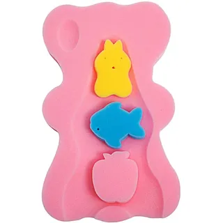 HomeDecTime Baby Bad Schwamm für Baby-Badewanne, Baby-Badematte, Rutschfestes Kissen Wanne Schwammmatte - Rosa, 49x30x4cm